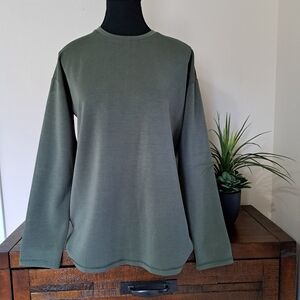 NWT Up! Long Sleeved Top Soft Tencel Green Women's Size Small Crewneck